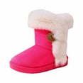 thumbnail image 1 of Girls Boots,Winter Girls Boots With Soft Sole Warm Lined Design Adjustable Closure for Kids Outdoor Adventures,Toddler Boots,Hot Pink,4-4.5 Years, 1 of 6