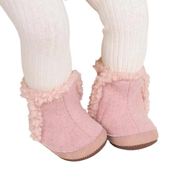 Girls Boots,Winter Warm Lined Boots for Toddler Girls Soft Comfortable First Walking Shoes With Non Sole Outdoor,Toddler Boots,Pink,4