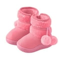 thumbnail image 1 of Girls Boots with Lace Up Side Zipper for Toddler Little Kid Big Kid Ankle Booties Comfortable Durable, Pink, 1 of 3