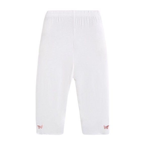 Girls Bottoming Short Pants Bowknot Decor Solid Color Elastic Waist Shorts Thin Fit Casual Fashion Bottoms