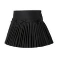 thumbnail image 1 of Girls Bow Accent Pleated Skirt Elastic Waist A Line Mini Skater Skirt for School Uniform and Daily Wear and Play, 1 of 8