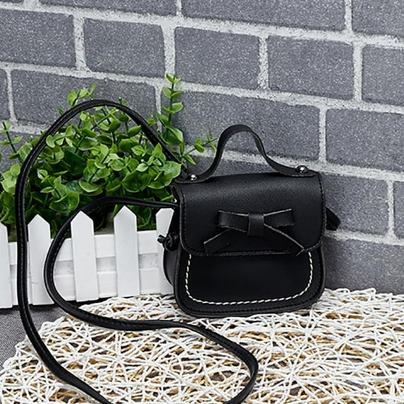 Girls Bow Crossbody Purse for Kids PU Shoulder Handbag for Kids Toddlers Children Mini