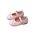 thumbnail image 1 of Girls Bow Decor Mary Jane Flat Shoes with Heart Buckle Scalloped Edge Soft Sole Dress Shoes Cute Princess Shoes, 1 of 7