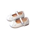 thumbnail image 1 of Girls Bow Decor Mary Jane Flat Shoes with Heart Buckle Scalloped Edge Soft Sole Dress Shoes Cute Princess Shoes, 1 of 7