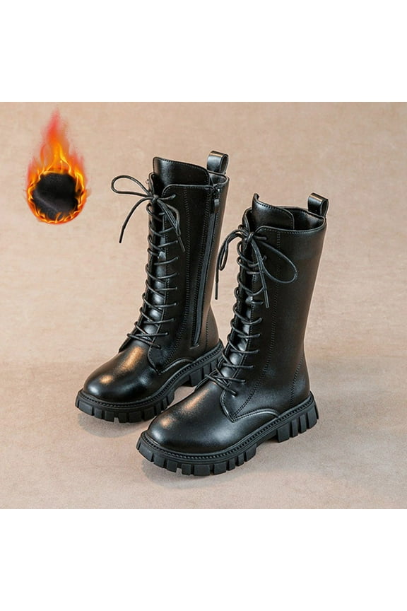 Girls Bow Knot Leather Ankle Boots Fashionable Casual Princess Style Fall Winter Footwear for Little Kids