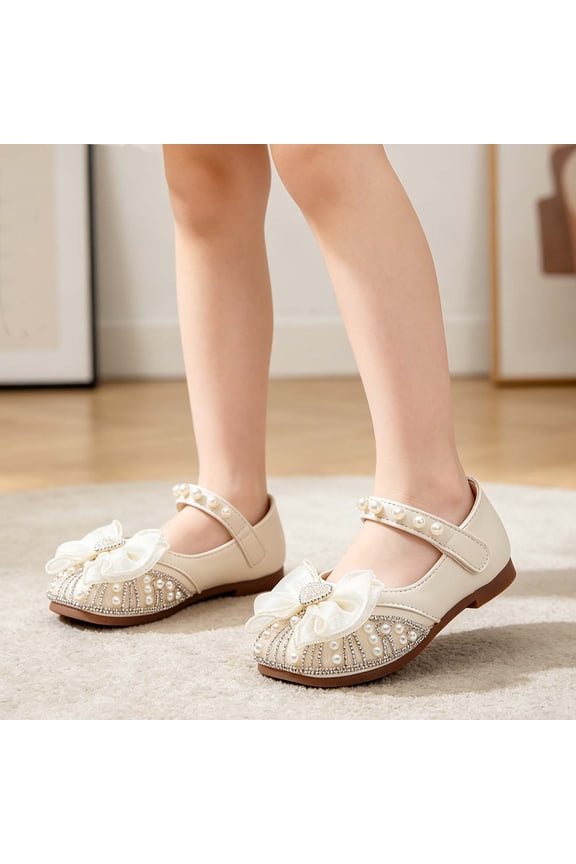 Girls Bow Pearl Soft Sole Sandals Dance Performance Shoes for Toddler Summer Party Wedding Kids Slides Sandals Girls Kids Winter Sandals Girls Size 2 Flip Flops Takeaway Sandal E Kids Pool