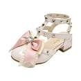 thumbnail image 1 of Girls Bow Studded High Heels Dress Shoes Retro Cocktail Lolita Crystal Closed Toe Gladiator Pumps Sandals, 1 of 6
