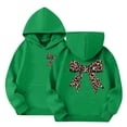 thumbnail image 1 of Girls Bow Sweatshirt Oversized Leopard Print Cute Long Sleeve Hoodie Kids Spring Lightweight Trendy Pullover Tops, 1 of 8