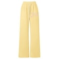 thumbnail image 1 of Girls Bowknot Baggy Sweatpants-Lightweight Straight Leg-Yellow Baggy Sweatpants with Pockets-for Teen Girls 10-11 Years, 1 of 4