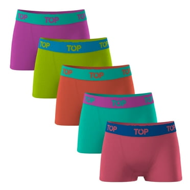 TOP Wear - Girls Cotton Blend Boxer Briefs - Pack of 5 - Soft, Flexible, Everyday Comfort