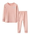 thumbnail image 1 of Girls Boy's Fleece Long Sleeve Athletic Base Layer Compression Underwear Shirt Tights Set Kids Thermal Underwear Set Pink 3-4 Years, 1 of 4