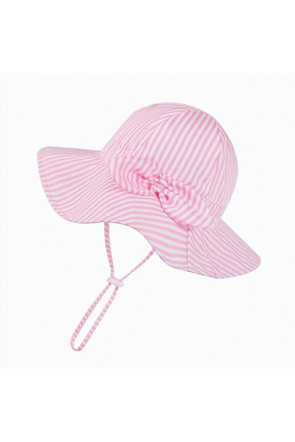 Girls Boys 2-3 Years Vacation Bucket Hat Children Summer Hat Babys Outdoor Sun Sunshade Beach Hat--Pink Hat
