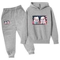 thumbnail image 1 of Girls Boys 2 Piece Outfits Sweatsuit Oversized Sweatshirt Sweatpants Tracksuit Sweat Lounge Matching Set 2024 Fall Trendy Gray 130, 1 of 3