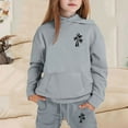 thumbnail image 1 of Girls Boys 2 Piece Tracksuit Athletic Sweatsuits Sets Hooded Sweatshirt and Jogger Sweatpants Clothing Casual Sets (Grey,6-7 Years), 1 of 3