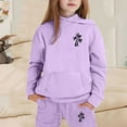thumbnail image 1 of Girls Boys 2 Piece Tracksuit Athletic Sweatsuits Sets Hooded Sweatshirt and Jogger Sweatpants Clothing Casual Sets (Purple,8-9 Years), 1 of 3
