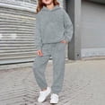 thumbnail image 1 of Girls Boys 2 Piece Tracksuit Athletic Sweatsuits Sets, Sport Hooded Sweatshirt and Jogger Sweatpants Clothing Sets for Halloween Christmas(Grey 003,8-9 Years), 1 of 5