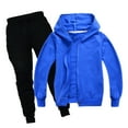 thumbnail image 1 of Girls Boys 2 Pieces Sweatsuit Sets Solid Long Sleeve Hoodie Pullover Sweatshirt and Jogger Sweatpants Clothing Sets Athletic Tracksuit Fall Winter Outfits for and Toddlers 8T, 1 of 4