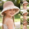 thumbnail image 1 of Girls Boys 6-24 Months Vacation Bucket Hat Baby Girl Straw Hat Outdoor Baby Sun Hats Summer Bowknot Cap For Infant Toddler Girls--Beige Hat, 1 of 6