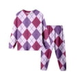 thumbnail image 1 of Girls Boys Argyle Pajamas Set Sleep Shirt and Pants 2 Piece Pjs Sleepwear Outfits Winter Warm Pajamas Set 5-6 Years, 1 of 2