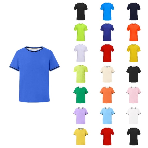 Girls Boys Athletic T-Shirts Quick Dry Short-Sleeve Tops Blue Lightweight Breathable Summer Youth Moisture Wicking Running Sports T-Shirts 9-10 Years