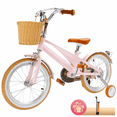 thumbnail image 1 of Girls Boys Bike for 4-9 Years Old Toddlers and Kids, 16 Inch Kids Bike with Training Wheels, Basket, Dual Brake, Retro Style Children Bicyle, 1 of 7