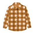 thumbnail image 1 of Girls Boys Button Down Long Sleeve Shirts Blouses Toddler Plaid Jackets Fall Winter School Casual Shirt with Chest Pocket, 1 of 7