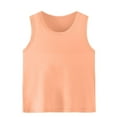 thumbnail image 1 of Girls Boys Cami Vests Cotton Undershirts Tank Top Children Sleeveless Blouse 2-13 Years Orange 2-3 Years, 1 of 5