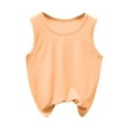 thumbnail image 1 of Girls Boys Cami Vests Underwear Kids Soft Cotton Breathable Undershirts White Pastel Tank Top 2-12 Years Orange 11-12 Years, 1 of 4