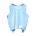 thumbnail image 1 of Girls Boys Cami Vests Underwear Kids Soft Cotton Breathable Undershirts White Pastel Tank Top 2-12 Years Sky Blue 5-6 Years, 1 of 4