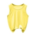 thumbnail image 1 of Girls Boys Cami Vests Underwear Kids Soft Cotton Breathable Undershirts White Pastel Tank Top 2-12 Years Yellow 11-12 Years, 1 of 4
