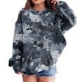 thumbnail image 1 of Girls Boys Camo Hoodie Toddler Oversized Hooded Sweatshirt Camouflage Casual Pullover Tops with Pockets Gray 120, 1 of 4