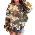 thumbnail image 1 of Girls Boys Camo Hoodie Toddler Oversized Hooded Sweatshirt Camouflage Casual Pullover Tops with Pockets Orange 120, 1 of 4