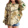 thumbnail image 1 of Girls Boys Camo Hoodie Toddler Oversized Hooded Sweatshirt Camouflage Casual Pullover Tops with Pockets Saffron 150, 1 of 4