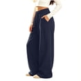 thumbnail image 1 of Girls Boys Casual Sweatpants Elastic Waist Fashion Joggers Soft Comfy Loose Baggy Trousers with Pockets Navy 2 14-15Years, 1 of 9