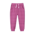 thumbnail image 1 of Girls Boys Christmas Pattern Pants Cute Print Elastic Waist Drawstring Long Pant Plus Velvet Padded Warm Soft Trousers with Pockets Hot Pink 5-6 Years, 1 of 4