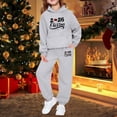 thumbnail image 1 of Girls Boys Christmas Sweatsuit Set 2 PC Graphic Long Sleeve Hooded Sweatshirt Holiday Top and Jogger Sweatpants Boys 13-14 Years Clothes, 1 of 3