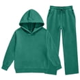 thumbnail image 1 of Girls Boys Classic 2pcs Sweatsuit Fleece Tracksuit Pullover Hooded Sweatshirts and Drawstring Wide Leg Sweatpants Activewear, 1 of 8