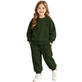 thumbnail image 1 of Girls Boys Classic Fleece Sweatsuit Kids Pullover Crewneck Sweatshirt and Jogger Sweatpants Tween Matching Tracksui𝘁 Pockets, 1 of 4