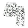 thumbnail image 1 of Girls Boys Coloring Pjs Kid DIY Homewear Set Long Sleeve Crew Neck Top with Pajamas Pants Funny Cute Cartoon Print Cotton Hand-Painted Pjs Kids Christmas Pajamas for Girls 6-7 Years, 1 of 3