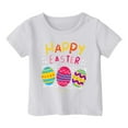 thumbnail image 1 of Girls Boys Easter Shirt Cute Easter Eggs Funny Graphic Tees For Kids Short Sleeve Crew Neck Unisex T-Shirts White Size 12-13 Years, 1 of 4