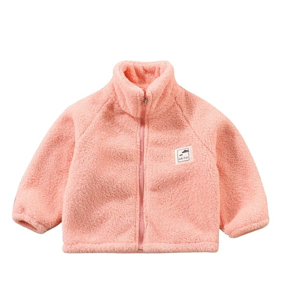 Girls Boys Fleece Jacket Autumn Winter Long Sleeve Thick Warm Outerwear Zip Sweatshirt 2-10 Years