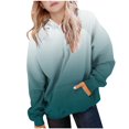 thumbnail image 1 of Girls & Boys Fleece Lined Hoodies with Front Pocket Pullover Sweatshirts 5-15 Years Teens Trendy Gradient Printed Raglan Warm Workout Hooded Tops, 1 of 5