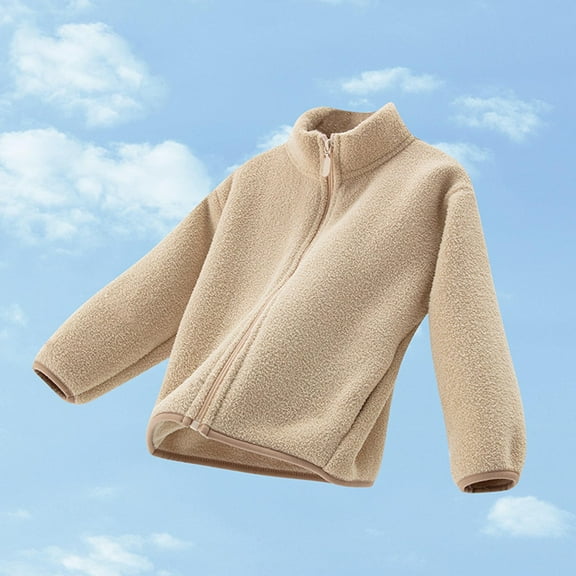 Teen Fleece Thermal Sweatshirt Jacket Girls Full Zip Casual Warm Outwear Soft Long Sleece Soild Color Sweater Tops Autumn Winter Outdoor Exercise Classic Trendy Outfits Homewear 1-12 Years Toddler