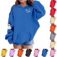 thumbnail image 1 of Girls Boys Halloween Hoodies Long Sleeve Loose Casual Printed Sweatshirt with Pocket Fall Winter Party Holiday Clothes, 1 of 4