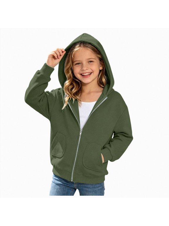 Girls Boys Hoodie Fall Winter Patch Zipper Long Sleeve Hoodie Jacket for 2T 3T 4T 5T 6T 7T 8T Children AG,14-15 Years