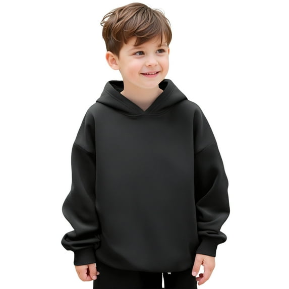 Girls Boys Hoodie Kids Gray Hoodie Casual Long Sleeve Sweatshirts Fall Winter Clothes Girls Sweatshirts Size 8-9 Years Kids Clothes