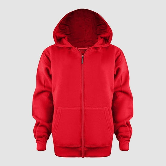 Girls Boys Hoodie Long Sleeve Zipper Casual Hoodie for Girls Graphic Letter Printed Fall Clothes Teen Girl Clothes 8-9 Years Red Hoodie