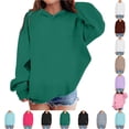 thumbnail image 1 of Girls Boys Hoodie Pullover Sweatshirt Long Sleeve Casual Top with Pocket Soft Warm Green Hooded Sweatshirt for Fall Winter School 2T, 1 of 5