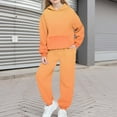 thumbnail image 1 of Girls Boys Hoodie and Sweatpants Athletic Fleece Sweatsuit 2 Piece Jogger Set Tracksuit Fall Winter Outfits New 2 Piece Loungewear Set Girls Orange 8-9 Years, 1 of 6