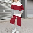 thumbnail image 1 of Girls Boys Hoodie and Sweatpants Color Block Fleece Sweatsuit 2 Piece Jogger Set Tracksuit Fall Winter Outfits New 2PCS Clothes Set Toddler Girl Red 8-9 Years, 1 of 6